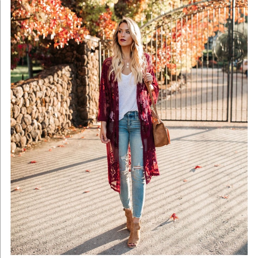 SILVIA | Lace Kimono Cardigan | - Picture 3 of 7